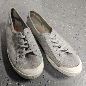 Gray Casual Lace-Up Sneakers
